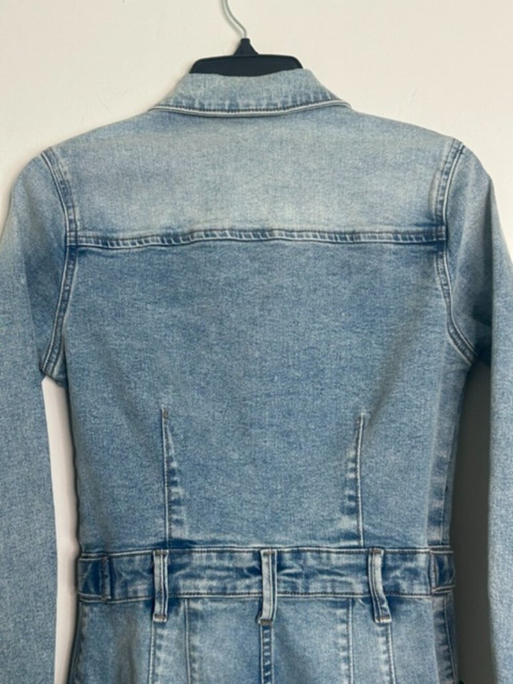 We The Free FP CRVY Fitted Washed Denim Button  Scandalous Coverall Jumpsuit NEW - Picture 14 of 16